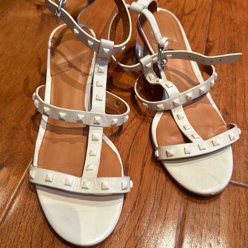 Valentino style sandals w/ fun translucent block heels